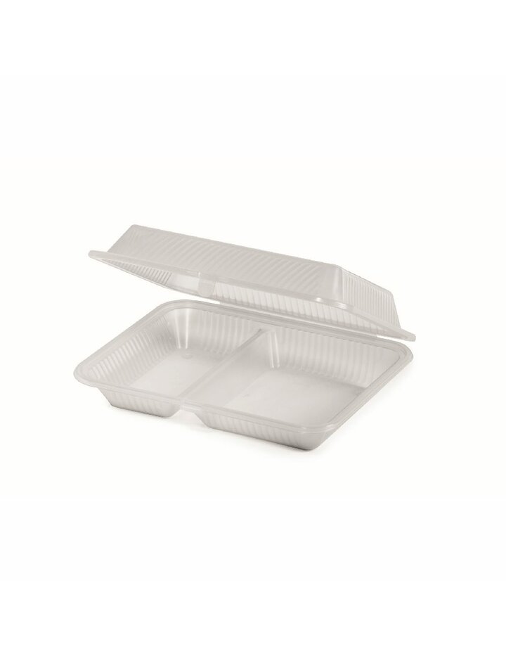 Frilich Eco-Takeaway Box With 2 Compartments White - Set Of 12