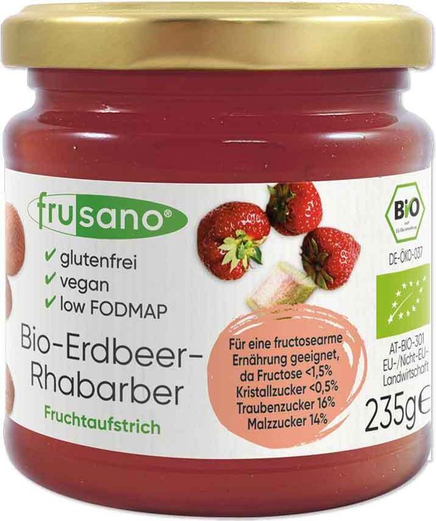 Frusano Fruchtaufstrich Erdbeer-Rhabarber235g
