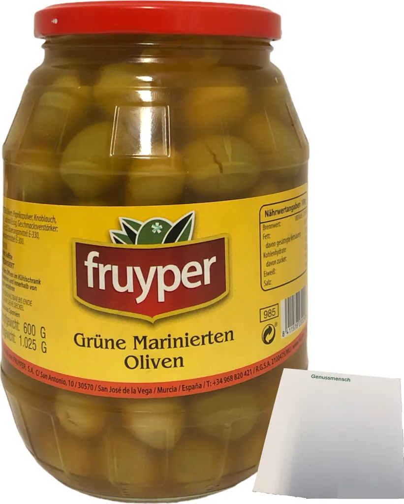 Fruyper Green Olives Marinated with Stone (600g Jar ATG) + usy Block