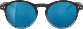 Sunglasses kids black gray frame, blue tinted lenses, 1 piece