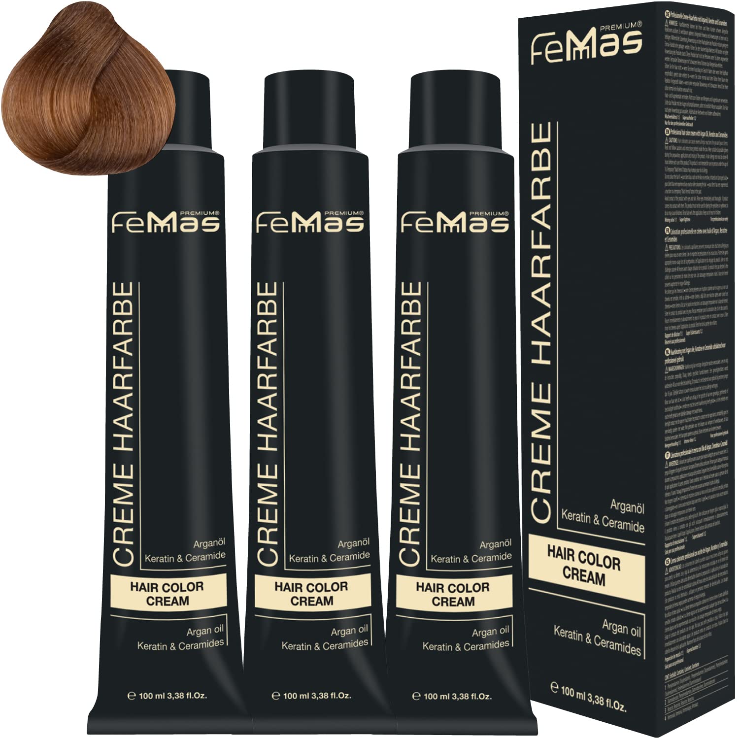 Femmas Hair Colour Cream 100 ml Hair Colour Pack of 3 Light Blonde Gold Intensive 8.33, ‎light