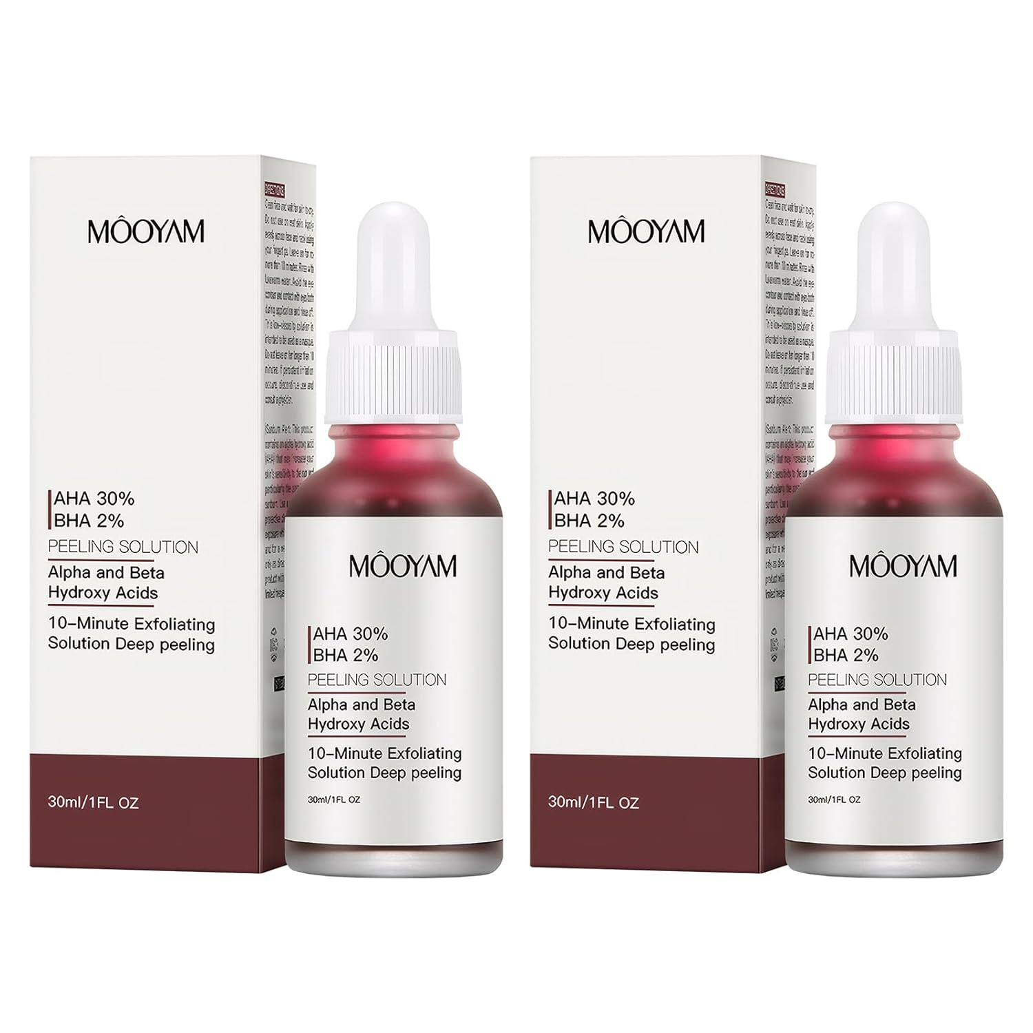 2 Bottles of Aha Bha Peeling, The Ordinary Peeling Solution, Peeling Solution Aha 30% Bha2%, Moisturizing Anti-Ageing for Clear Pores, Fine Lines and Radiant Skin