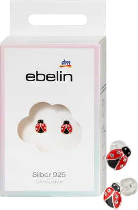 ebelin stud earrings 925 silver ladybug, 2 pcs