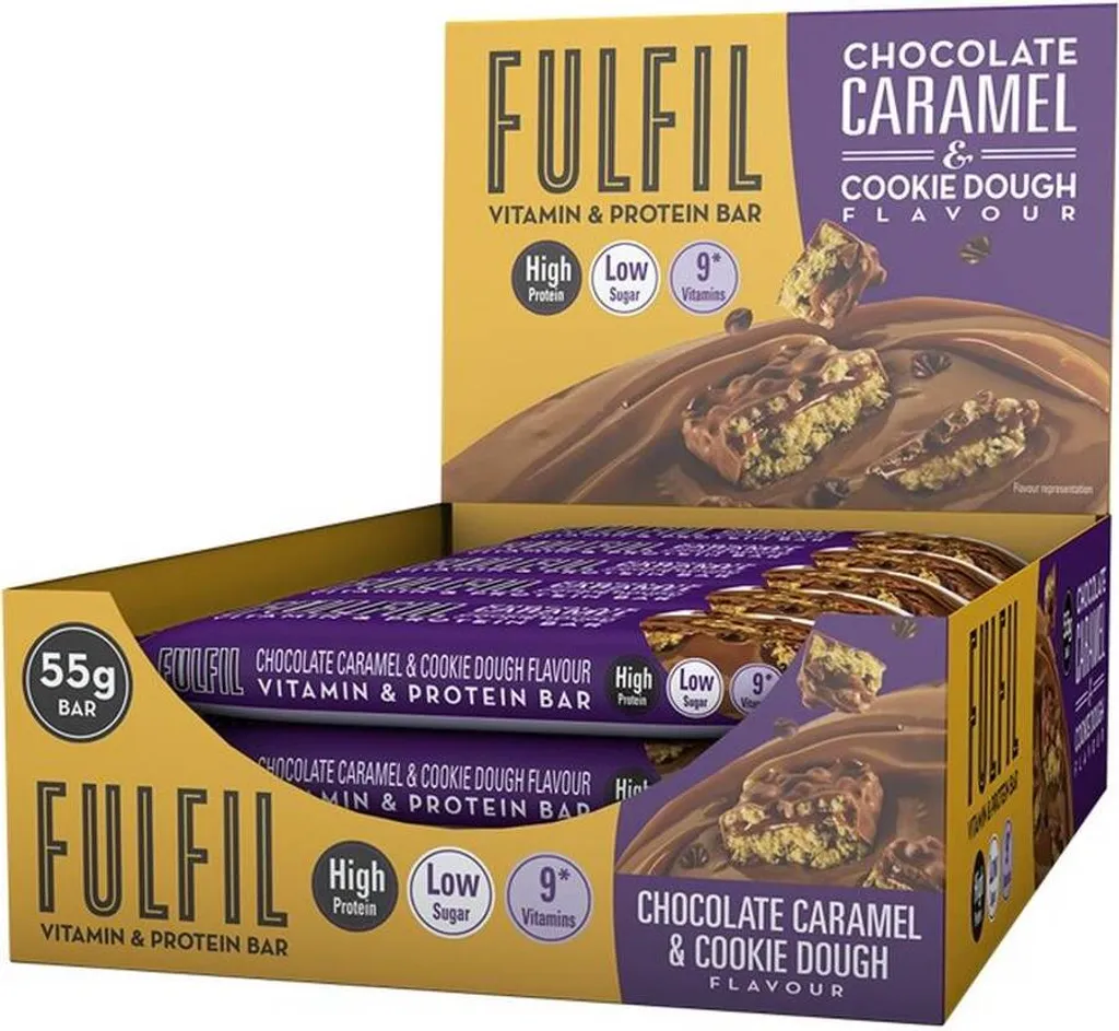 Fulfil Vitamin & Protein Bar – 15 x 55g-Riegel Chocolate Caramel & Cookie Dough