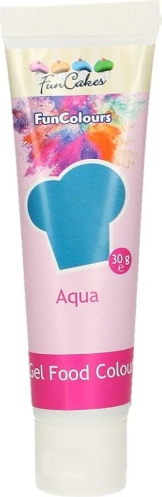 FunCakes edible funcolours gel - Aqua - blue - 30g food colouring Funcakes