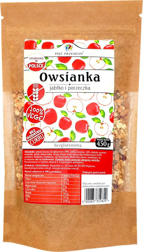 FÜNF TRANSFORMATIONEN Glutenfreie Apfel- und Johannisbeer-Haferflocken 450 g