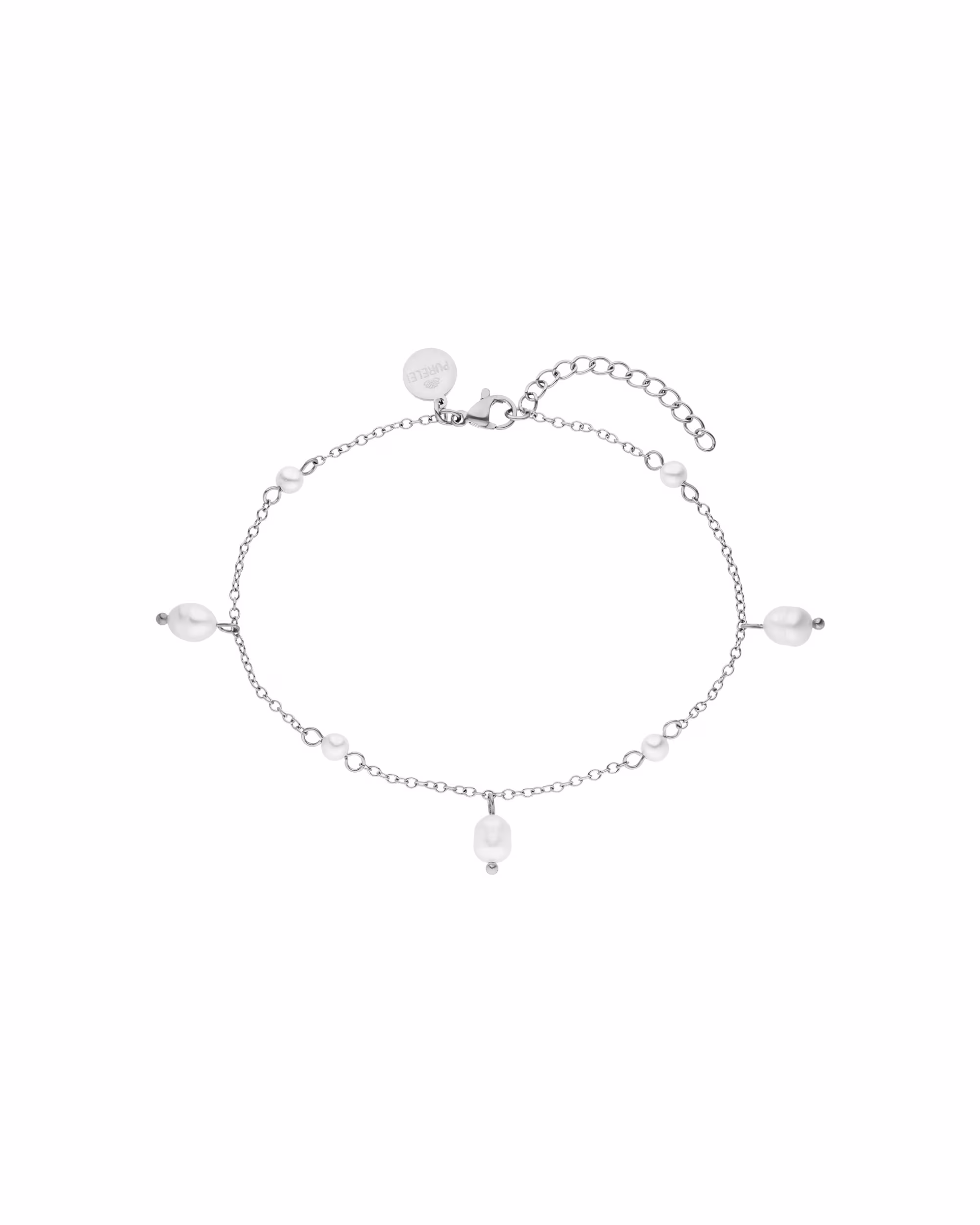 Pearl Drop anklet with small pearls and teardrop-shaped pearl pendant chain