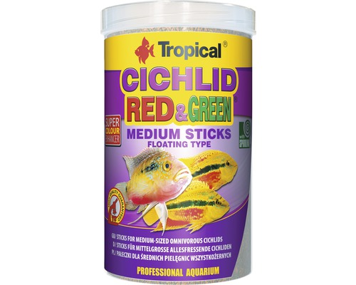 Food sticks Tropical Cichlid Red&Green Medium Sticks 1 l