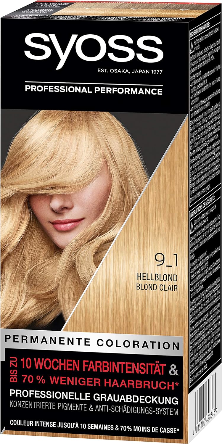 Syoss Coloration Hair Color, 9_1 Light Blonde Level 3, Pack of 3 (3 x 115 ml)