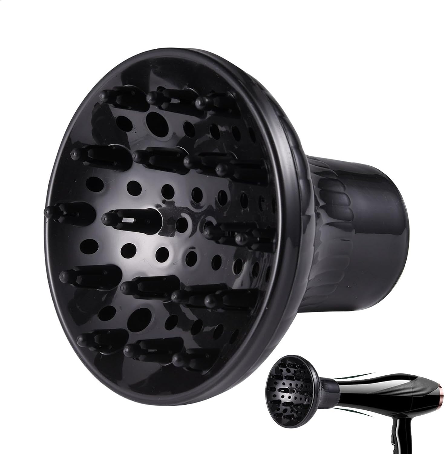 Hair Diffuser for Curly Hair, Adjustable Hair Diffuser Attachment for Hair Dryers, Universal Attachment for Hair Dryers, 3.5-5 cm Diameter Nozzle, Hair Styling Tool for Bathroom, Bedroom, Home