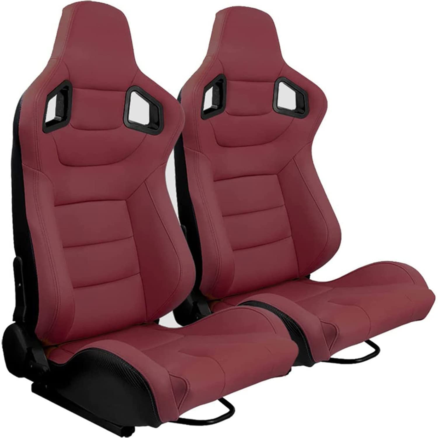 LIMEIDM Car Seat Sport Seat Bucket Seat Racing Seat Half Shell Seat Racing Seat Set of 2 Red