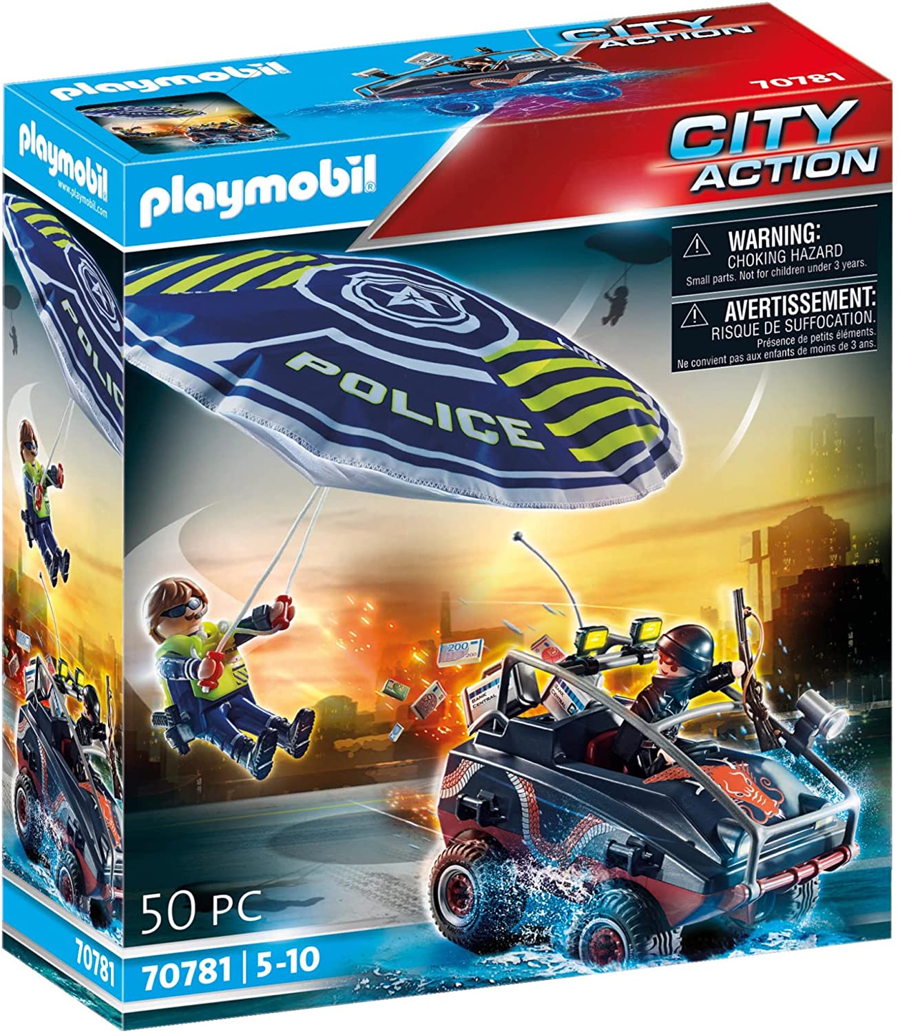 Playmobil Police Parachute: Amphibian Vehicle Tracking
