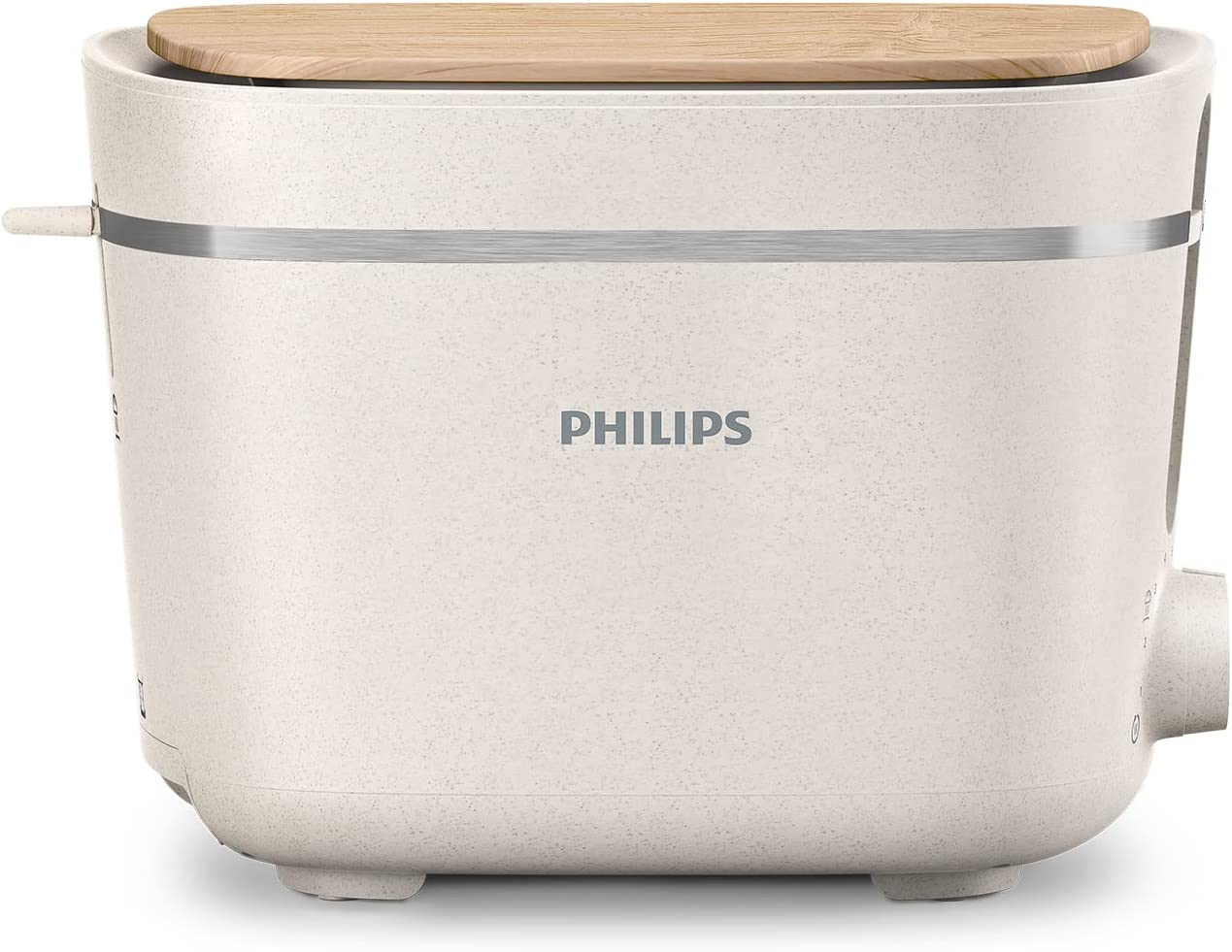 Philips Domestic Appliances Philips HD2640/10 Conscious Collection Organic 100% Recycled Plastic Toaster, 8 Levels of Browning, Cream