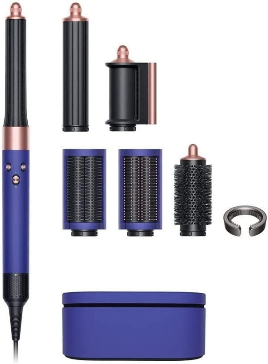 Dyson Airwrap Complete Short Multi Hair Styler Midnight Blue/Copper, Includes 6 Attachments, Hot Air Curler Hair Shorter Than Chest Length Curling Iron Various Attachments Hot Air Brush Hair Dryer Br