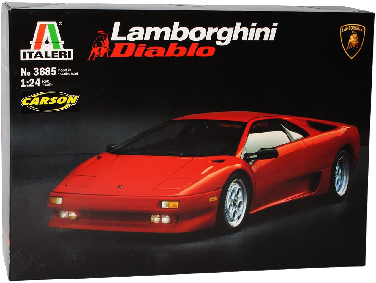 Lamborghini Diablo 1990 Coupe Red 2001 3685 Kit Kit 1/24 Italeri Model Car 