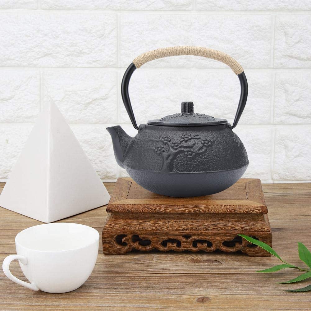 AUNMAS 0.9L Japanese Black Tetsubin Cast Iron Kettle Teapot Tea Set Teapot Infuser Accessories for Home Tea House