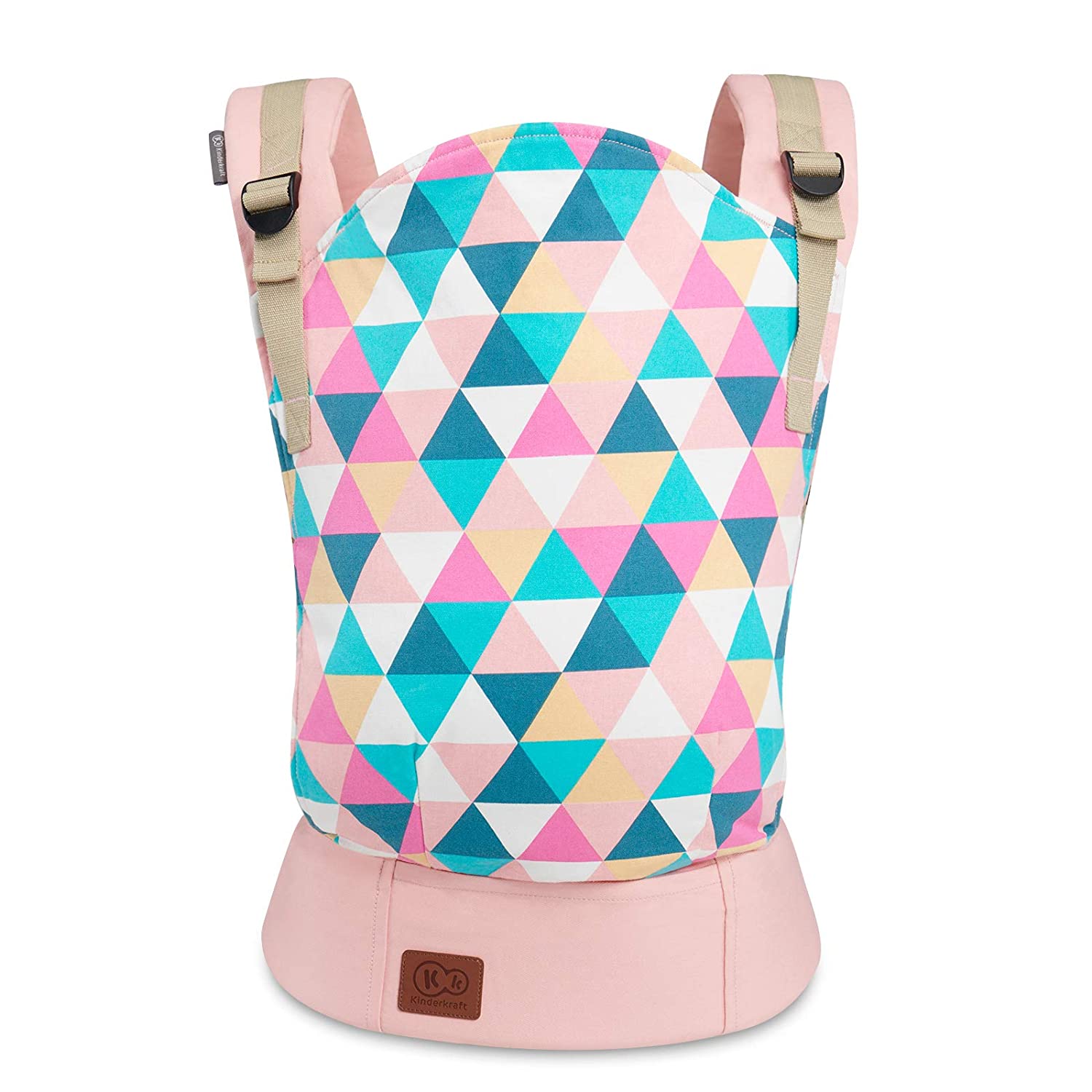 kk Kinderkraft Kinderkraft Nino Baby Carrier, Back Carrier, Belly Carrier for Infants and Toddlers, Baby Carrier, Child Carrier, Ergonomic, Made of Cotton, Lightweight Construction, from 3 Months to 20 kg, Pink