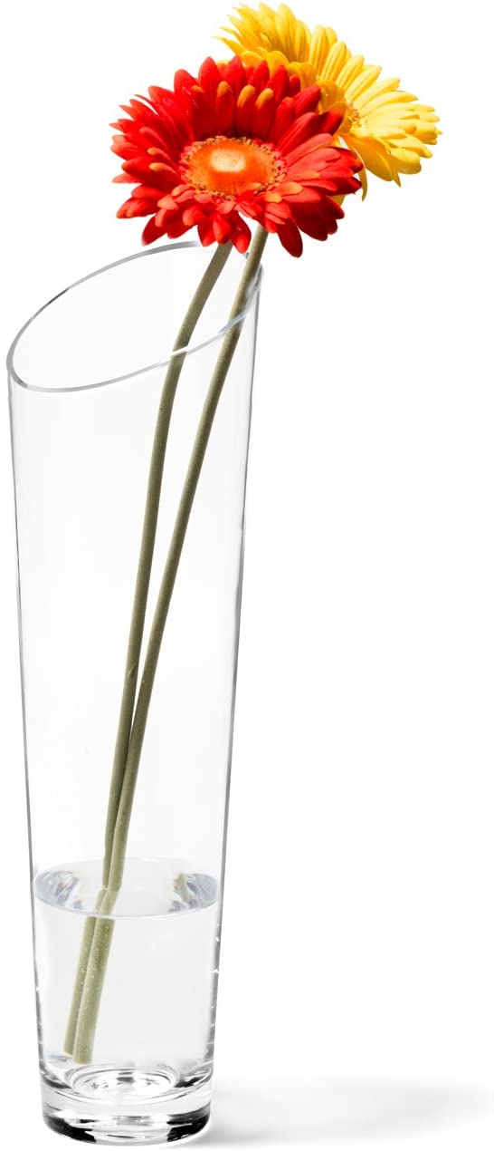 LEONARDO HOME Xicaimen Leonardo Dynamic 012305 Vase Height 40 cm Diameter 12 5 cm Handmade Clear Glass