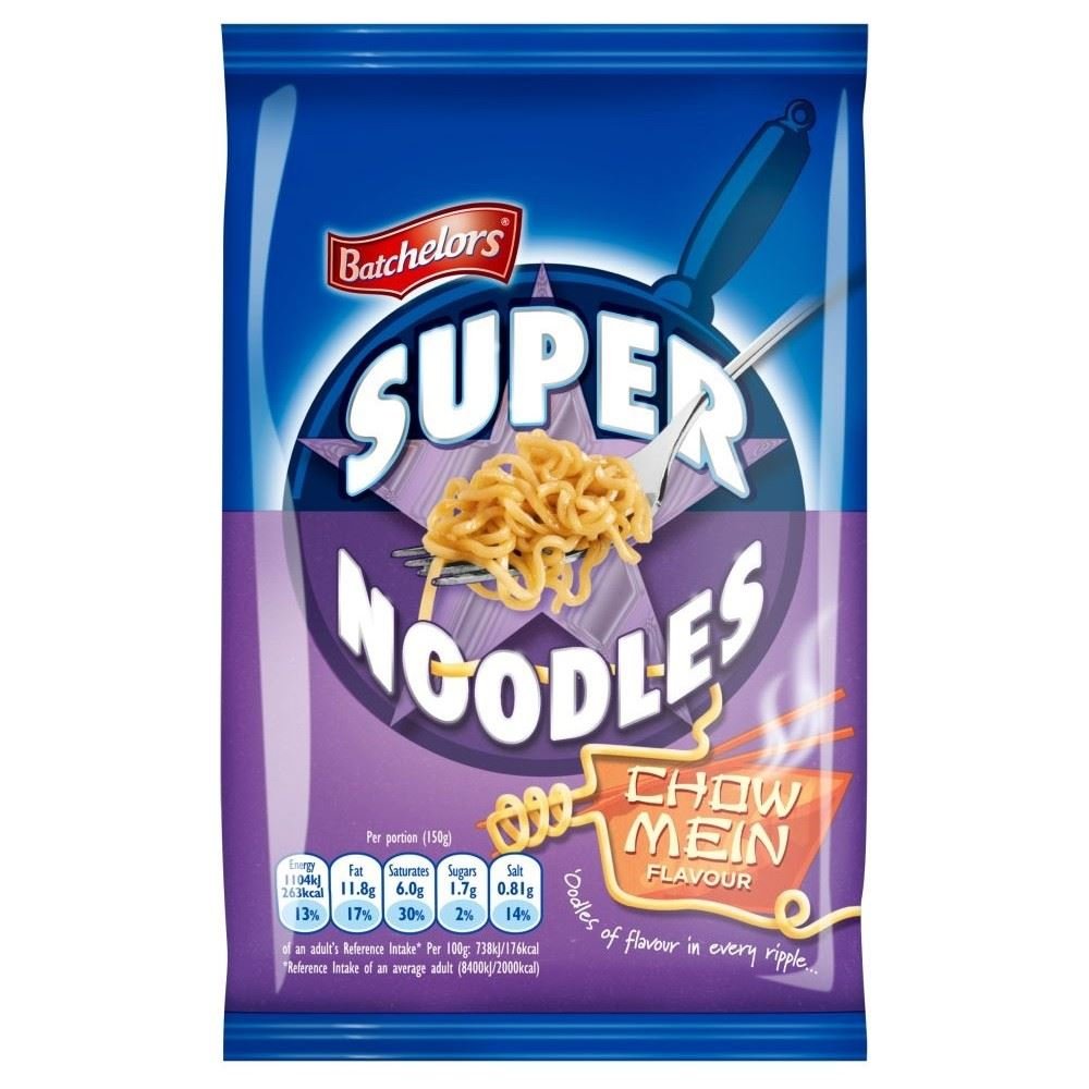 Batchelors Super Noodles Chow Mein Flavour (100 g) - Packung mit 6