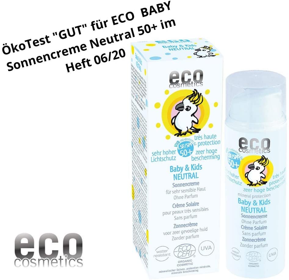 eco cosmetics Organic Baby & Kids Sun Cream SPF 50 Neutral (1 x 50 ml). 73258 White