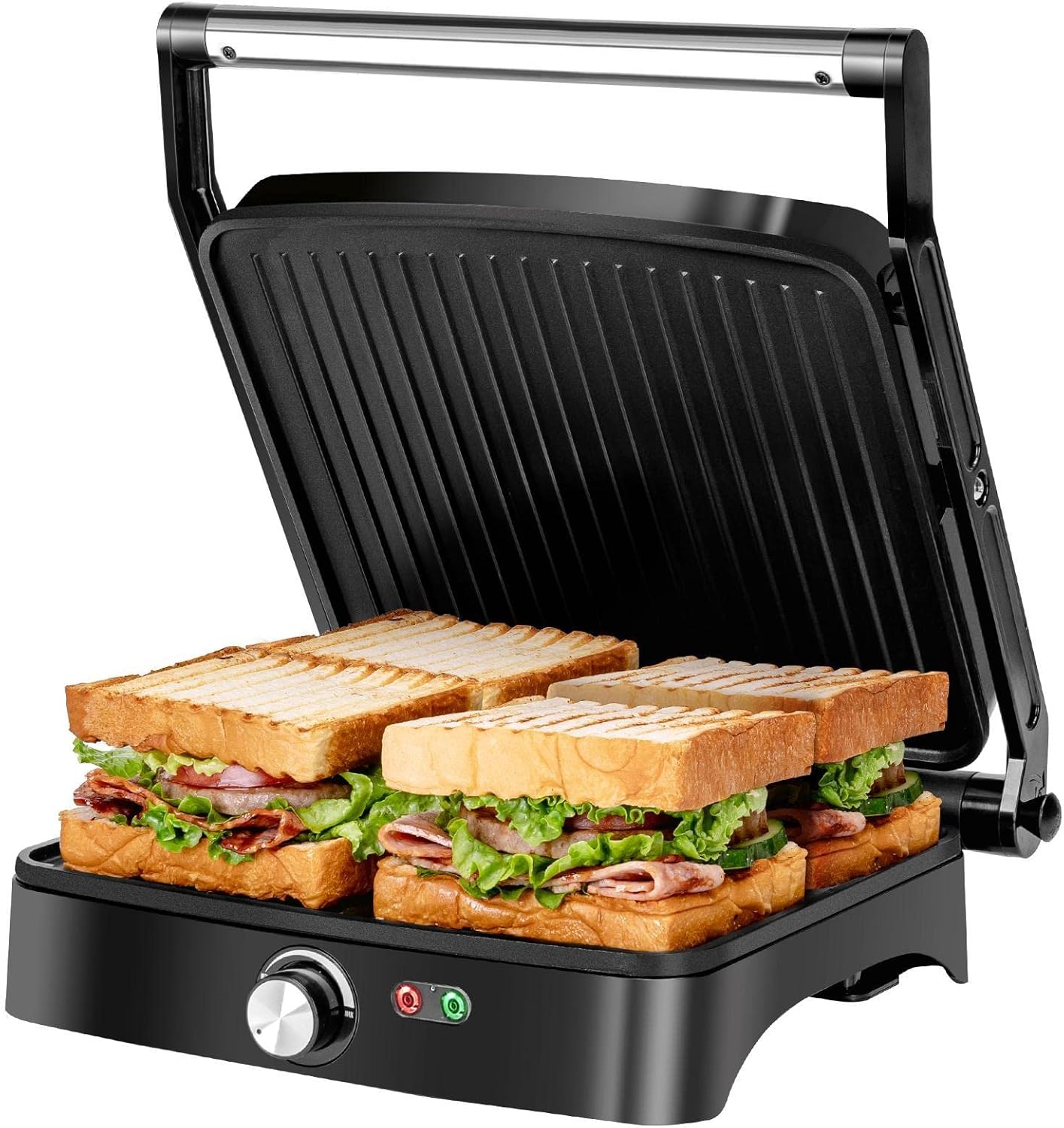 Electric Contact Grill Table Grill Panini Maker Sandwich Maker 1500 W Silver
