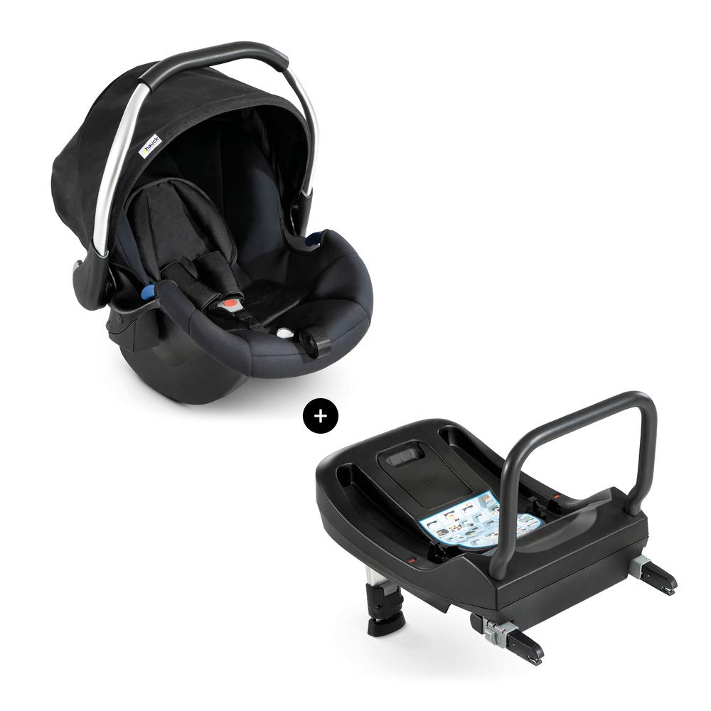 Hauck Comfort Fix Baby Car Seat Group 0 / Usable from Birth to 13 kg / ECE R44/04 / Lightweight / Includes Sun Protection / Compatible with Separate Isofix Base Station / Black