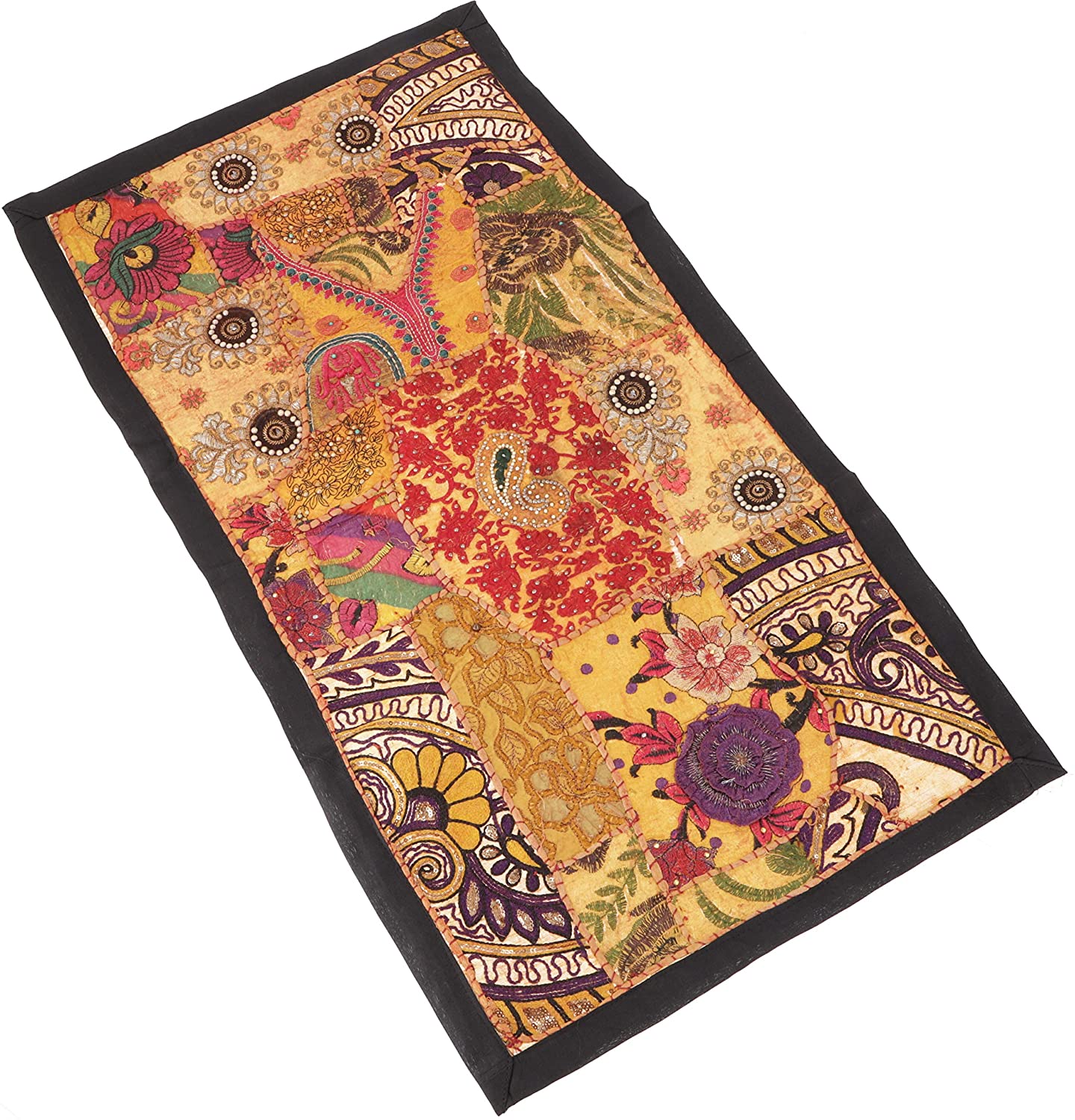 Guru-Shop Indian Tapestry Patchwork Wall Hanging Table Runner Single Piece 