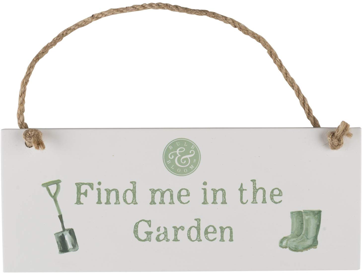 Creative Tops 5213717 Bulb And Bloom Find Me In The Garden Hanging Sign, Wh