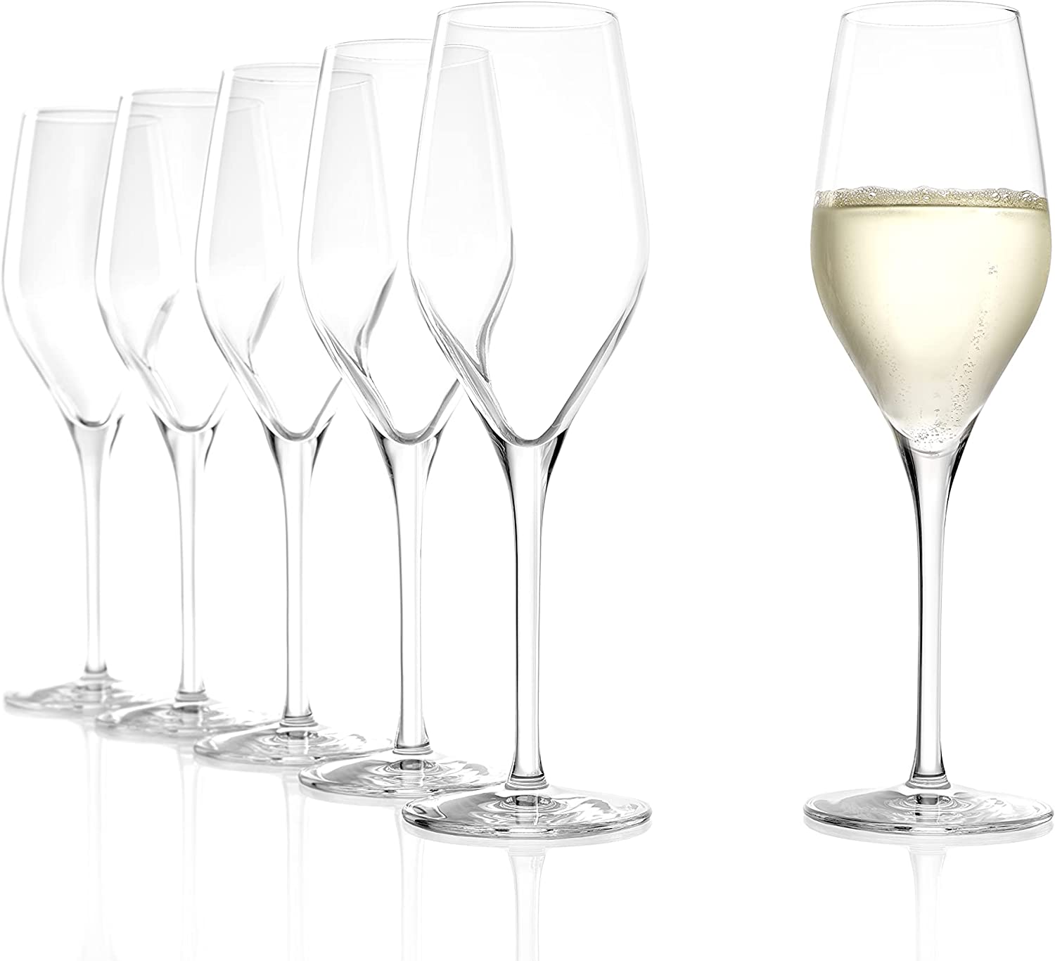 Stölzle Lausitz Exquisit Champagne Flute, 265ml, Set of 6, Dishwasher Safe: Elegant Champagne Glasses for some special moments