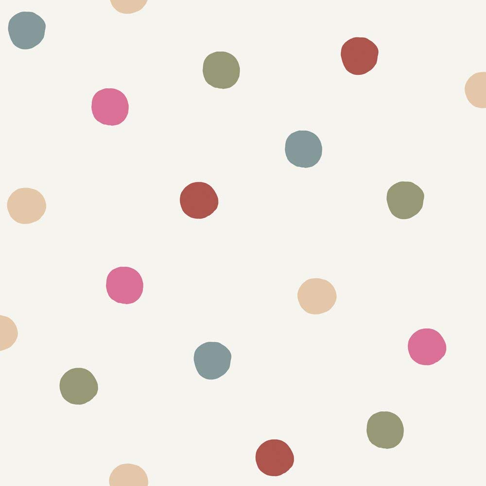 Lilleby 2661 Fleece Wallpaper Polka Dots Pastel White Multi