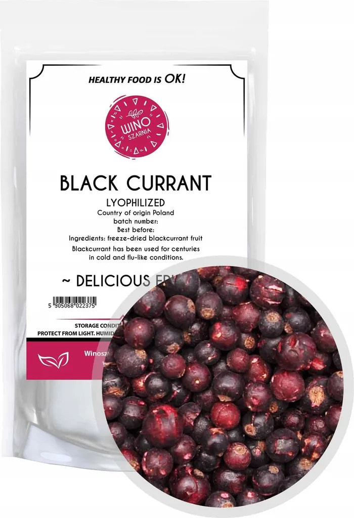 Whole freeze-dried blackcurrant - 20g