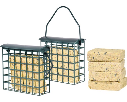 All-season bird food 6 fat blocks with two dispensers 1.8 kg