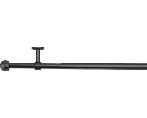 Curtain rod set extendable 2-in-1 black 120-210 cm Ø 16/19 mm