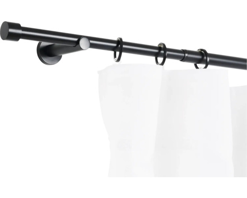 Curtain rod set extendable Cozy black 120-210 cm Ø 16/19 mm