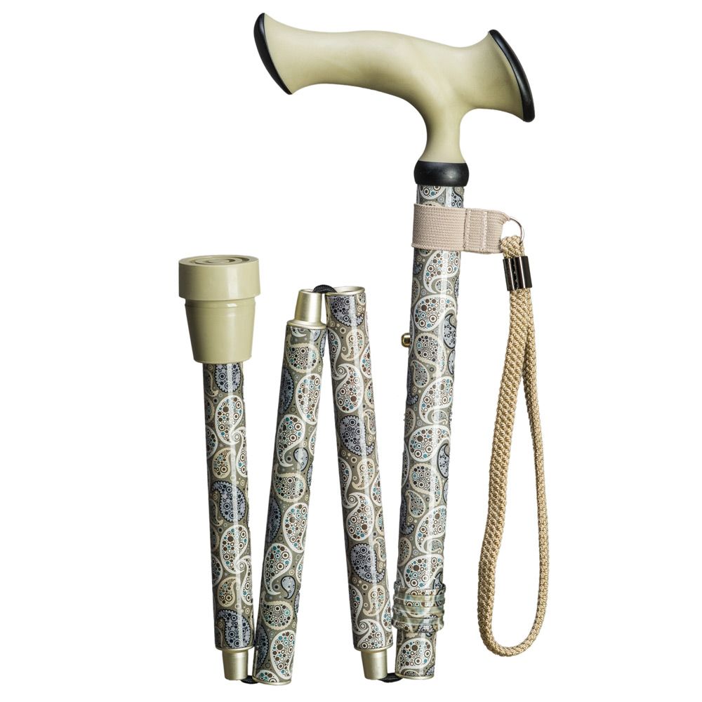 Gastrock Deluxe folding cane "Super-Soft Escort-Ergonomic" Paisley