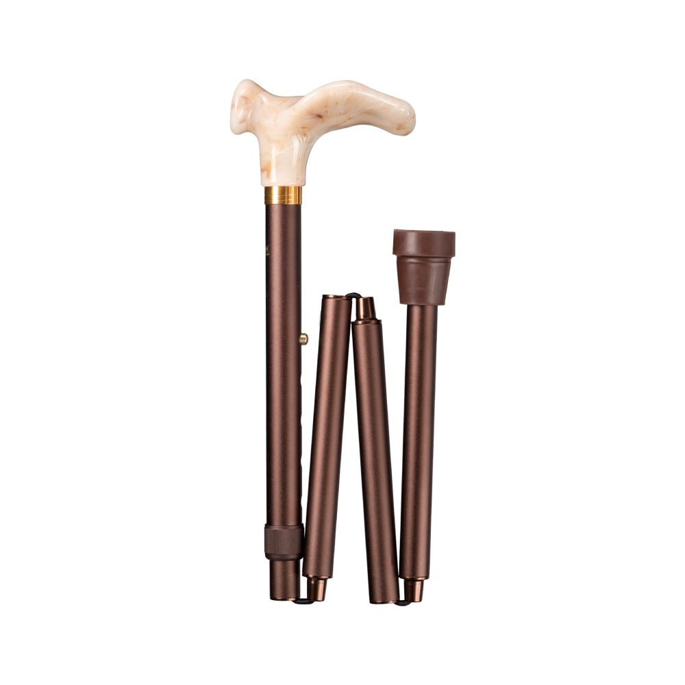 Gastrock Foldable Walking Stick Deluxe Comfort Folding Stick Marbled Right