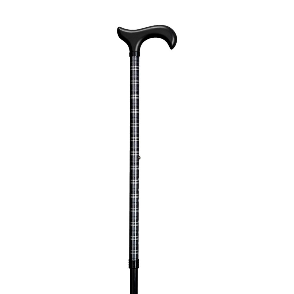 Gastrock walking stick light metal derby check grey