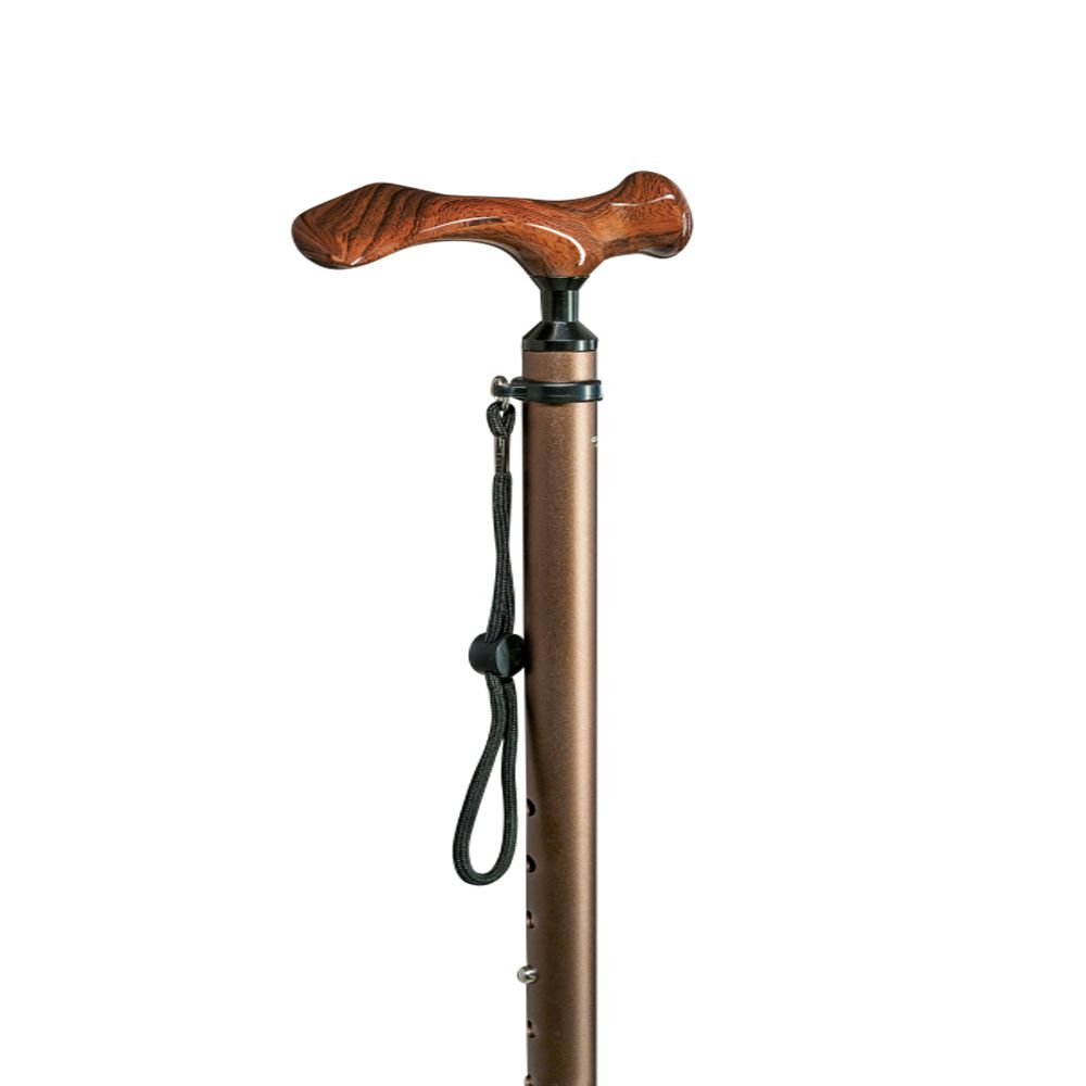 Gastrock height-adjustable walking stick Comfort-stick wood left