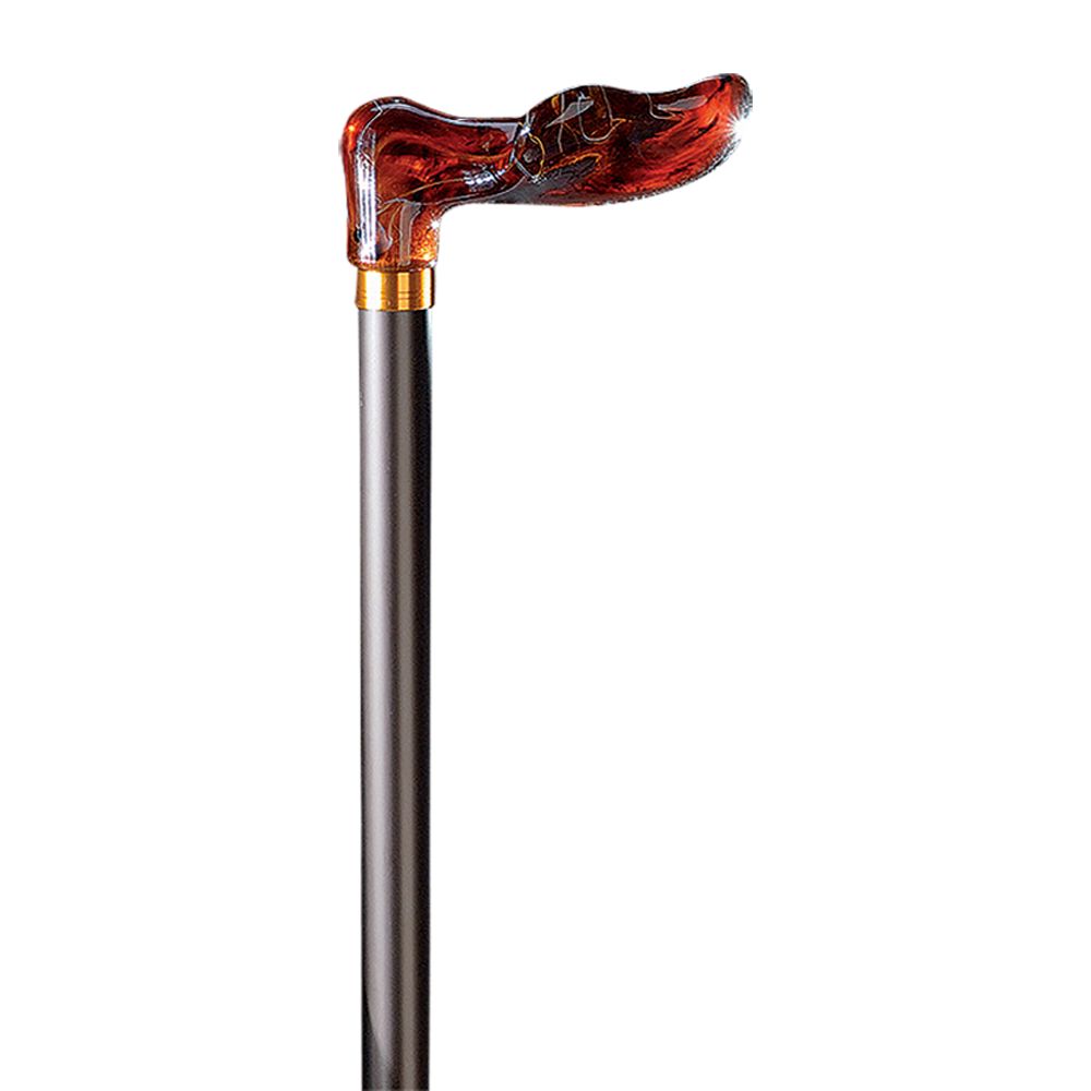 Gastrock height-adjustable walking stick Fischer-stock amber left