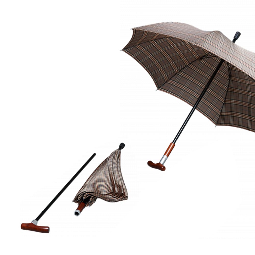 Gastrock umbrella stick Safebrella Duo Check brown-beige