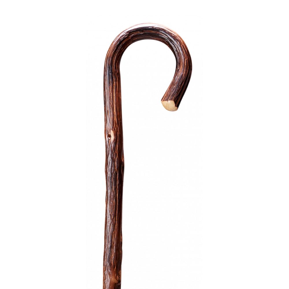 Gastrock hiking stick oak round hook rustic flamed