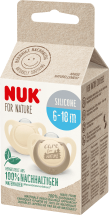 NUK Pacifier for Nature, Silicone, Gr.2 beige, 6-18 months, 2 pcs