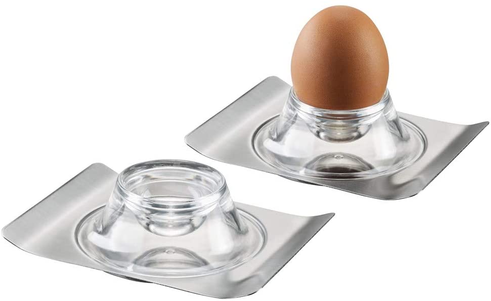 GEFU ge33640 Set of 2 Egg Cups, Stainless Steel, Stainless Steel, 12.3 x 9 x 3.2 cm