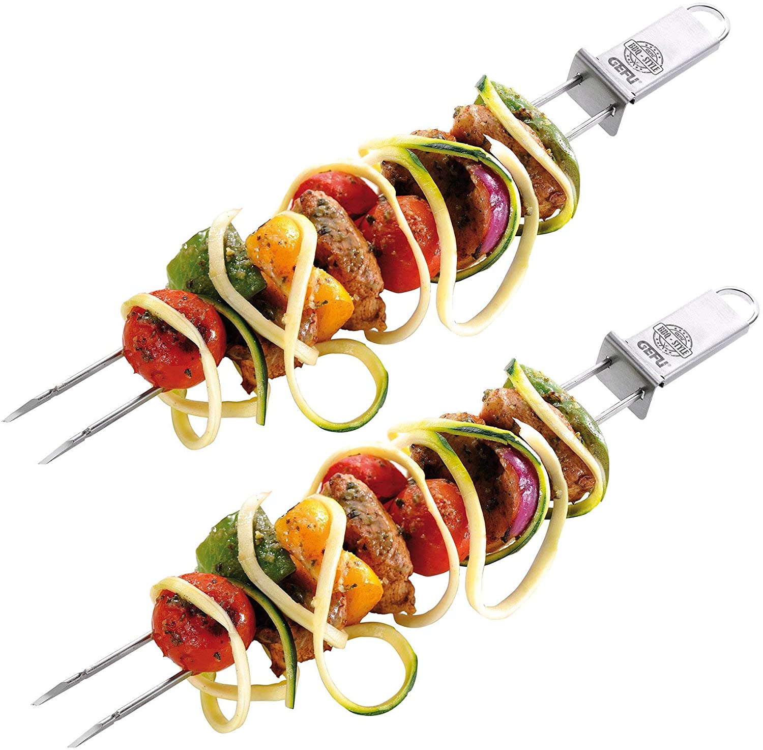 Gefu Barbecue Skewers Twinco, for Grill, 18/10 Stainless Steel, 2 Pieces, 15420