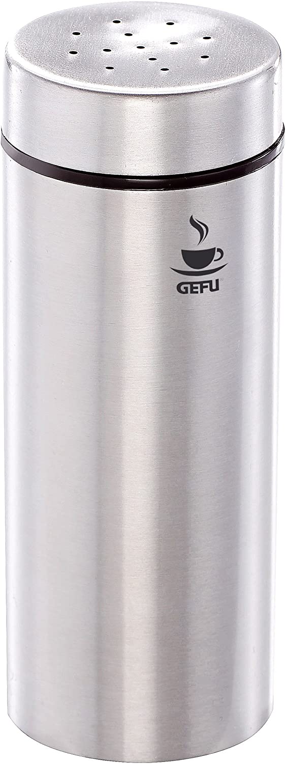 Gefu Cocoa Shaker Fina, Accessory for Tea/ Coffee, Screw Top, Stainless Steel/ Plastic, 16110