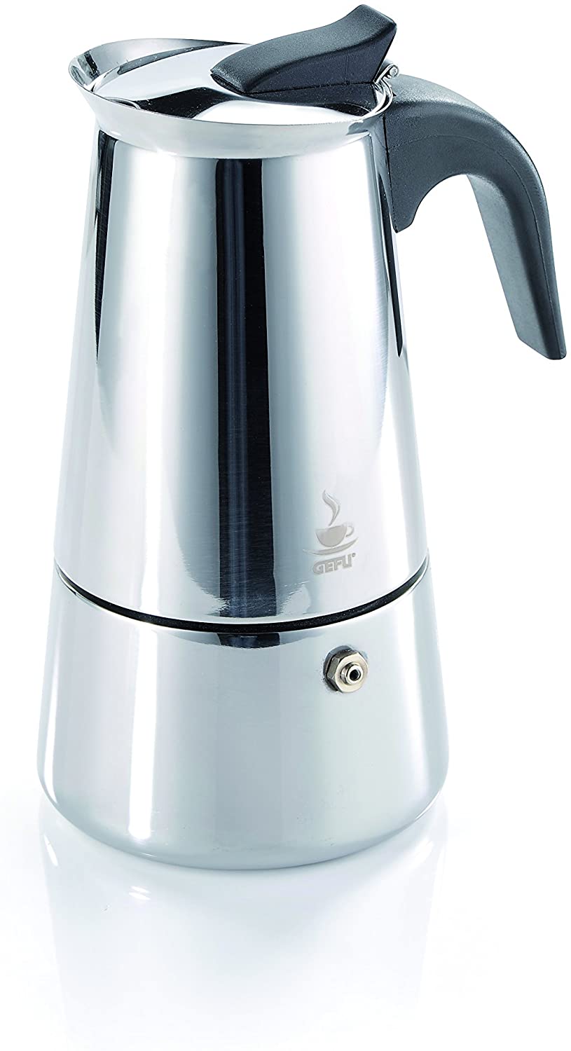 Gefu Espresso Maker Emilio, for Coffee, Suitable for Induction, Stainless Steel/ Plastic, 4 Cups, 16150