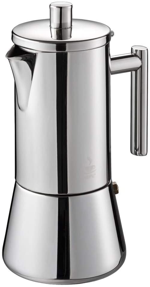 The Original GEFU Espresso Maker Nando 16390 - Premium Stainless Steel Coffee Machine for 6 Cups Highest Café Enjoyment