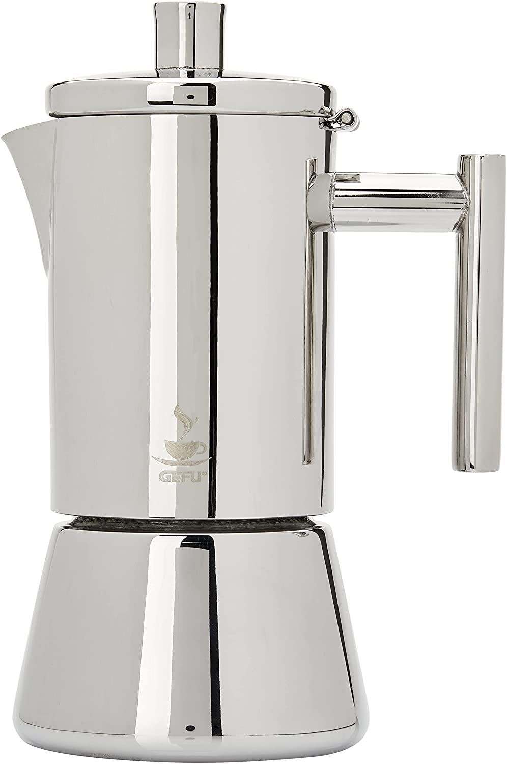 The Original GEFU Espresso Maker Nando 16380 - Premium Stainless Steel Coffee Machine for 4 Cups Highest Café Enjoyment