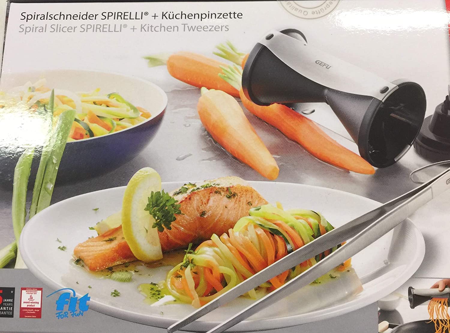 GEFU Spirelle 13460 Spiral Cutter Set and Kitchen Tweezers (11900) [SP]