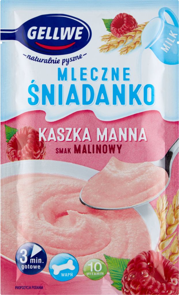 Gellwe Mleczne Śniadanko Kaszka Manna Himbeergeschmack 50 G